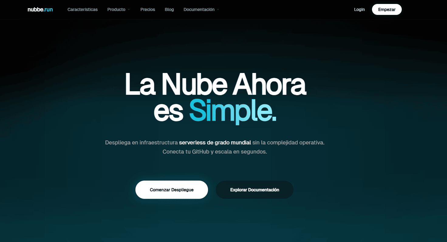 Captura del proyecto Nubbe.run